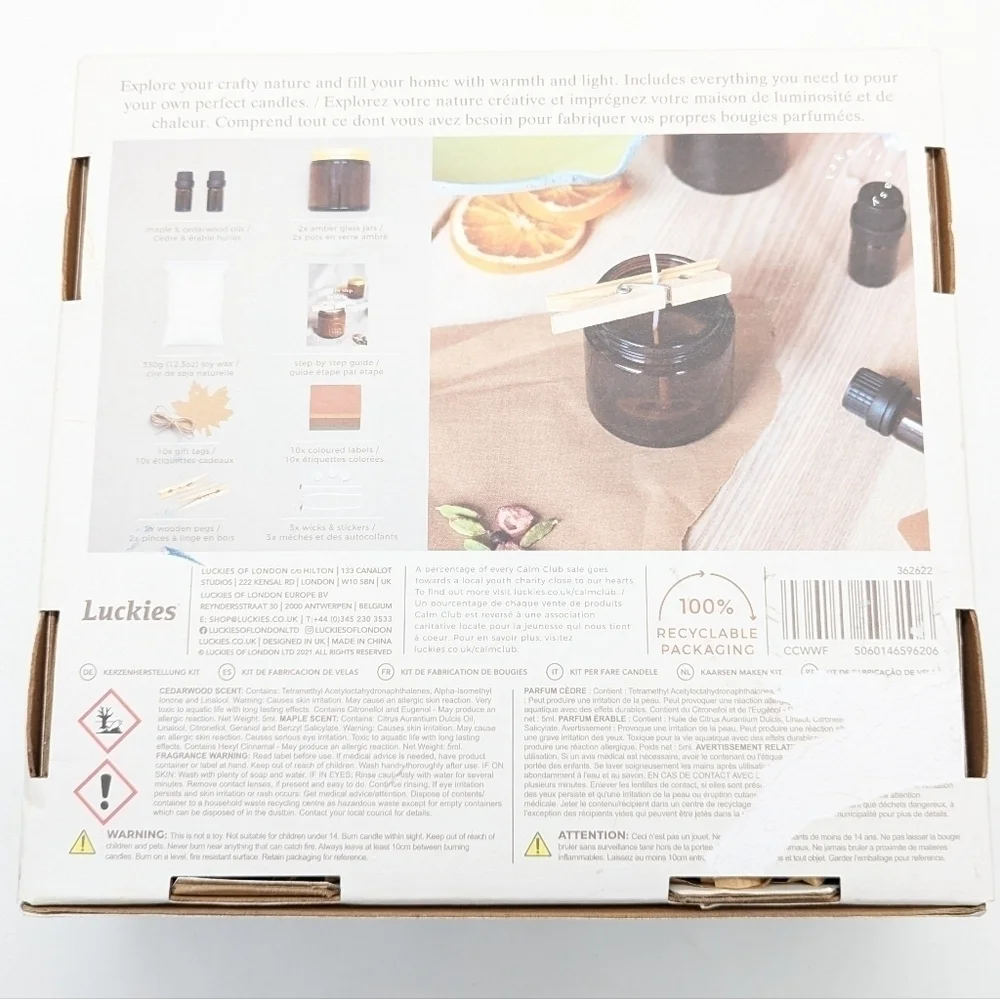 Calm Club Wax & Wick fall edition candle making kit NIB